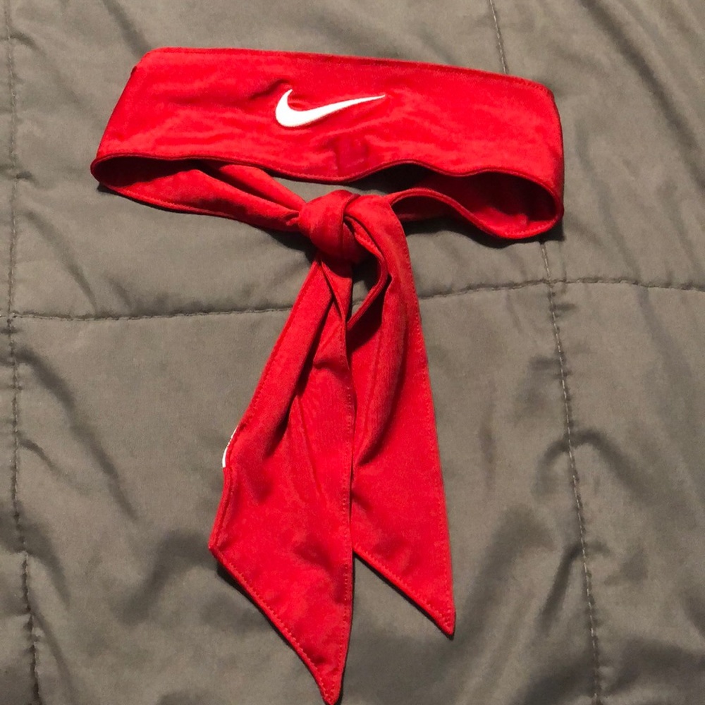 Red Nike Tie-On Headband